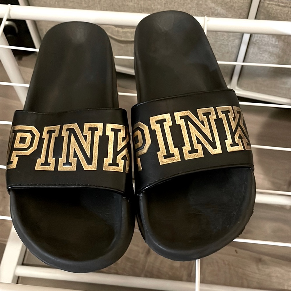 Pink slide on sandals